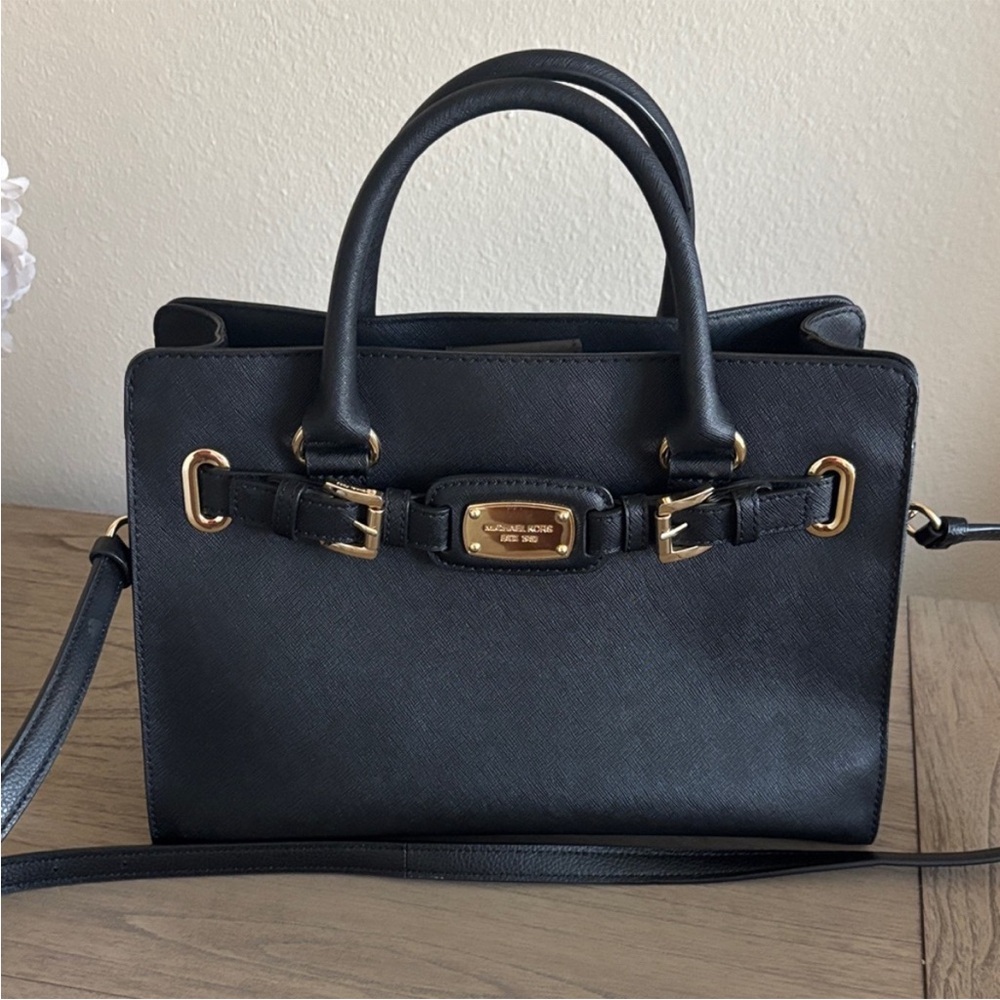 Michael Kors Black Satchel with Gold Hardware - Picture 2 of 8